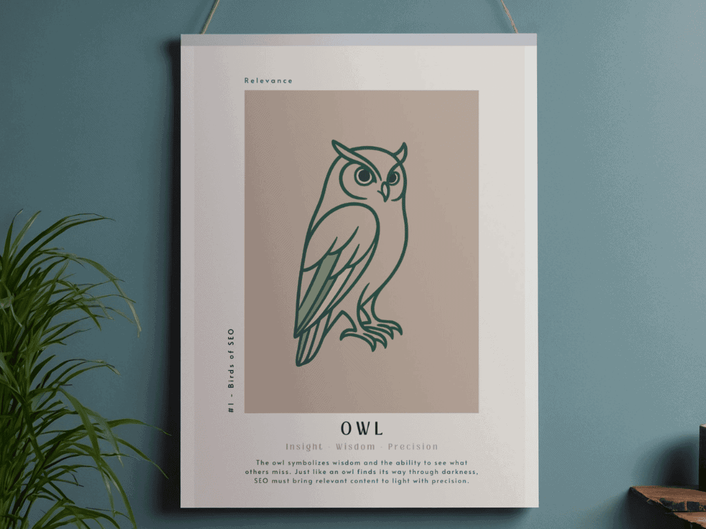 Birds of SEO, Poster, Eule, Relevanz